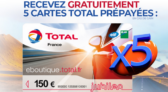 Recevez gratuitement 5 cartes TOTAL prépayées !